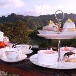 Afternoon tea with stunning background